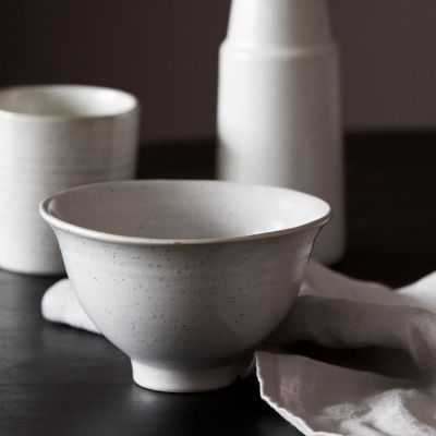 BOL EN PORCELAINE PION BLANC GRIS 2