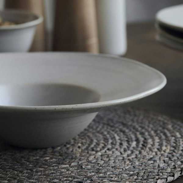 BOL/ASSIETTE A PATES PION PORCELAINE GRIS BLANC