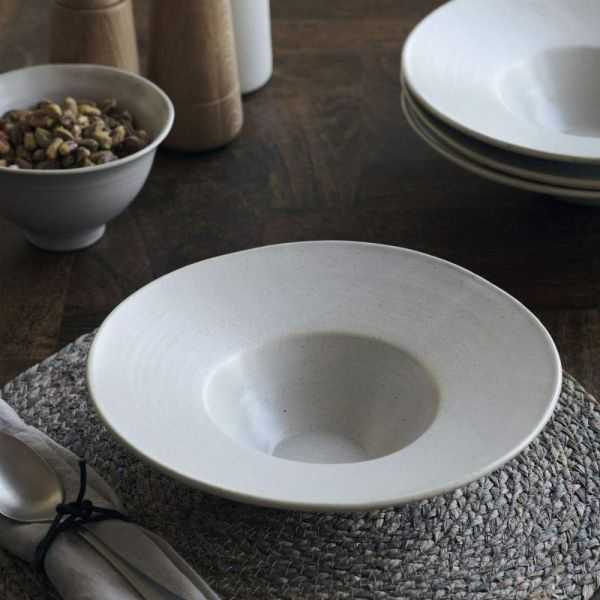 BOL/ASSIETTE A PATES PION PORCELAINE GRIS BLANC