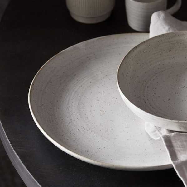 PRATO DE JANTAR PION 28,5CM CINZA BRANCO