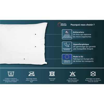 OREILLER LUXE ANTI ACARIEN 50X70 CM 2