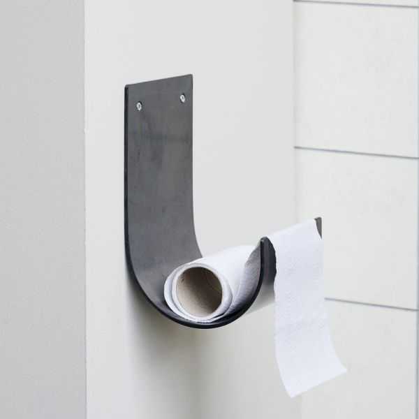 PORTE-ROULEAU PAPIER TOILETTE SIMPLY METAL NOIR