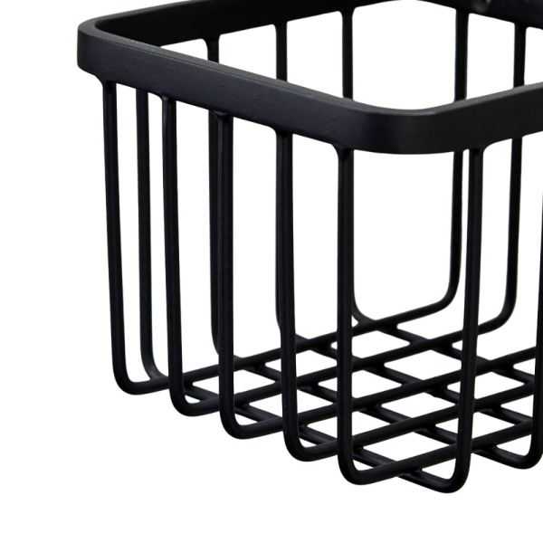 WALL-MOUNTED SOAP BASKET SHELF FOR BATHROOM BLACK