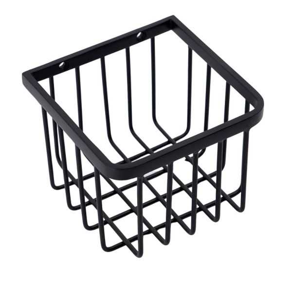 WALL-MOUNTED SOAP BASKET SHELF FOR BATHROOM BLACK