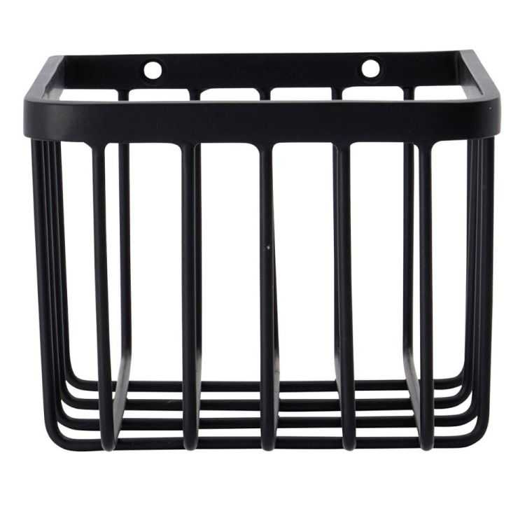 WALL-MOUNTED SOAP BASKET SHELF FOR BATHROOM BLACK