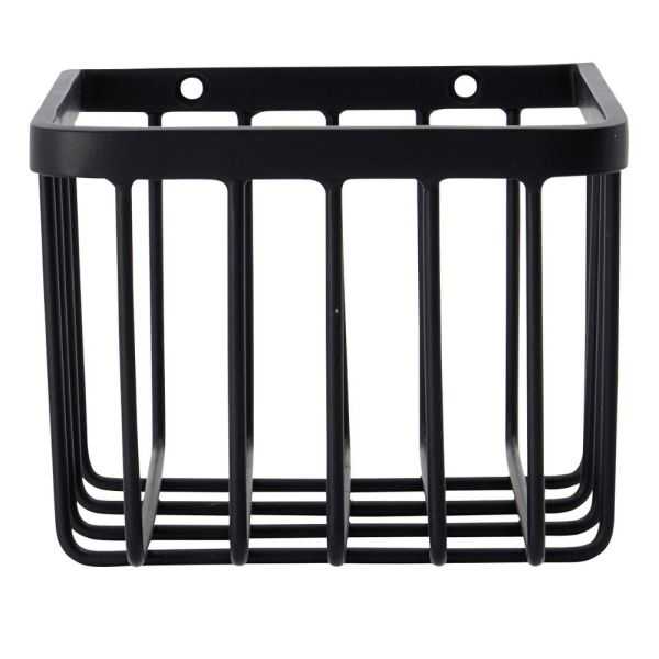 WALL-MOUNTED SOAP BASKET SHELF FOR BATHROOM BLACK