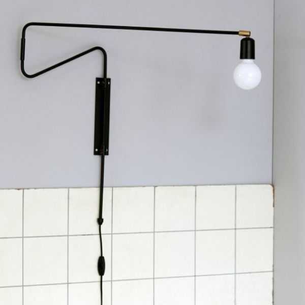 SWING LARGE BLACK WALL LAMP