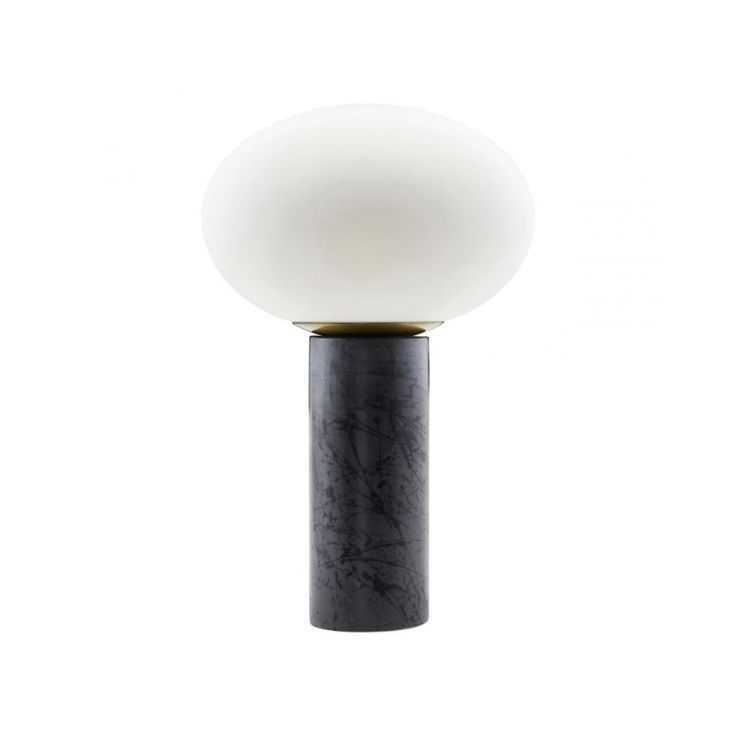 LÂMPADA DE MESA DE OPAL PRETO E BRANCO