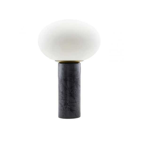 LÂMPADA DE MESA DE OPAL PRETO E BRANCO