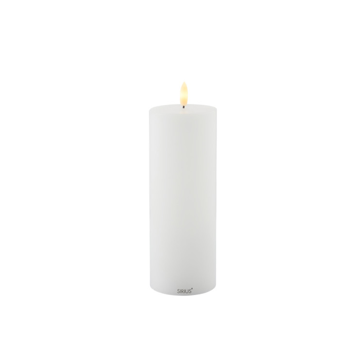 RECHARGEABLE LED CANDLE SILLE Ø7,5XH25 CM WHITE