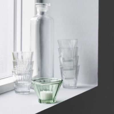 PORTE-BOUGIE A RECHAUD 11.5 CM TRANSPARENT VERT 2