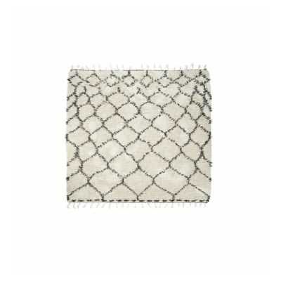 TAPIS ZENA 180 X 180 CM BLANC ET NOIR