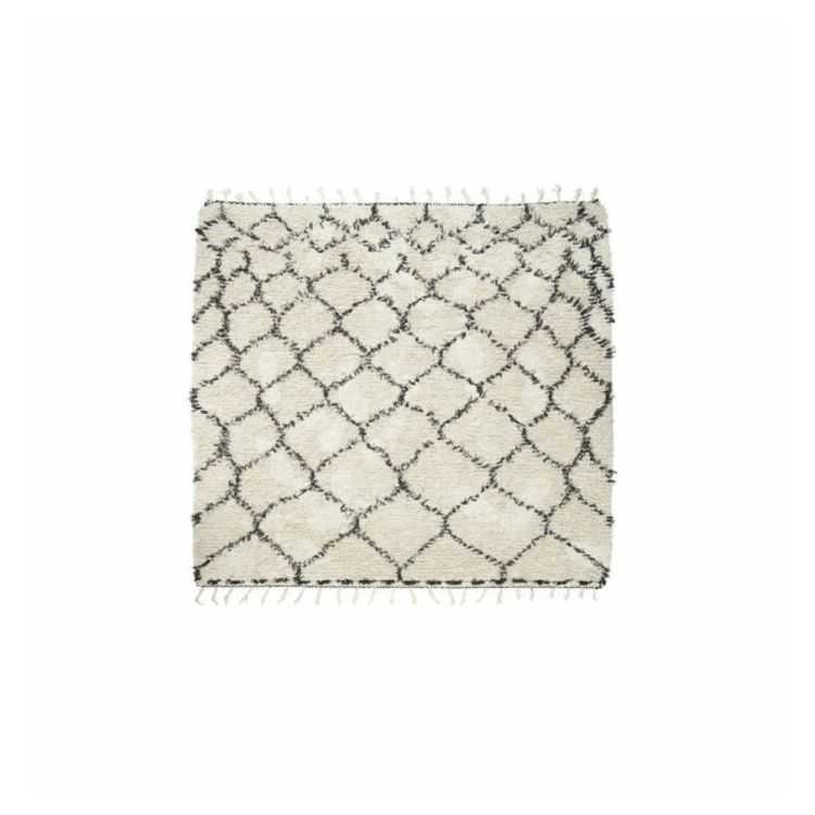 RUG ZENA 180 X 180 CM WHITE AND BLACK