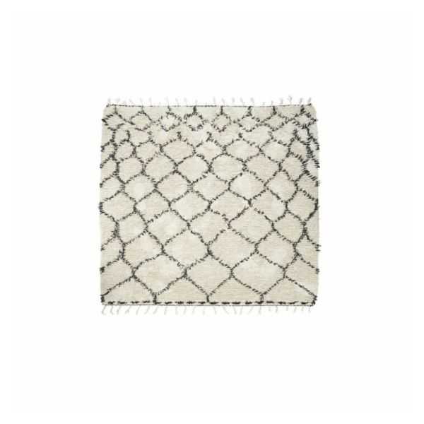 RUG ZENA 180 X 180 CM WHITE AND BLACK