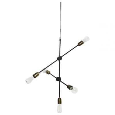 LAMPE SUSPENSION MOLECULAR NOIR/LAITON