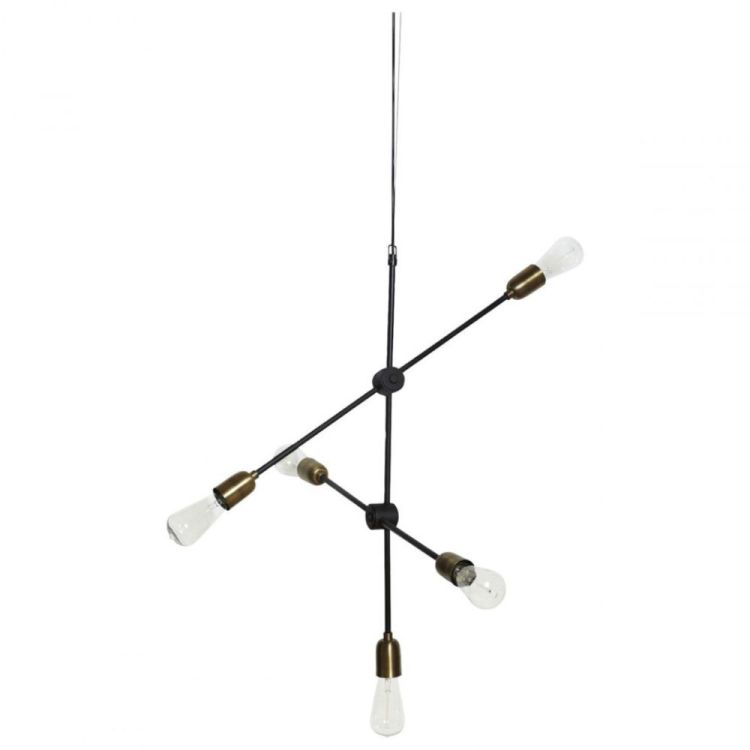 PENDANT LAMP MOLECULAR BLACK/BRASS