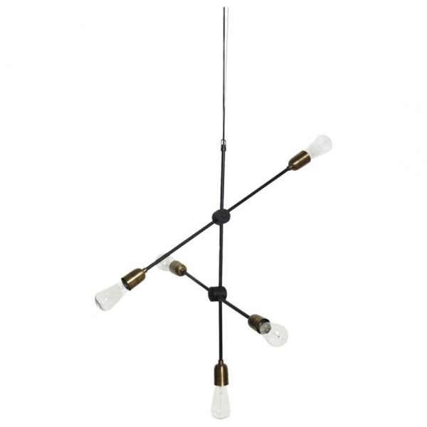 LÂMPADA PENDENTE MOLECULAR PRETO/LATÃO
