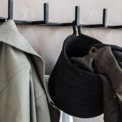 PANIER RANGEMENT A SUSPENDRE EN JUTE NOIR 2
