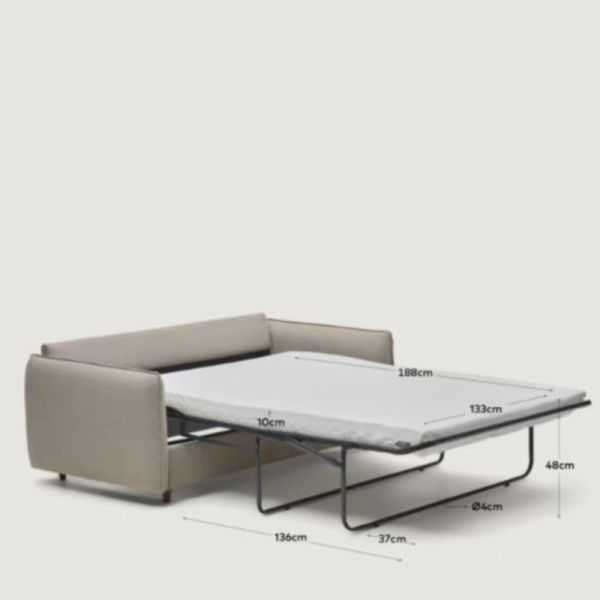 CANAPE-LIT CARLOTA 2 PLACES 140CM CHENILLE BEIGE