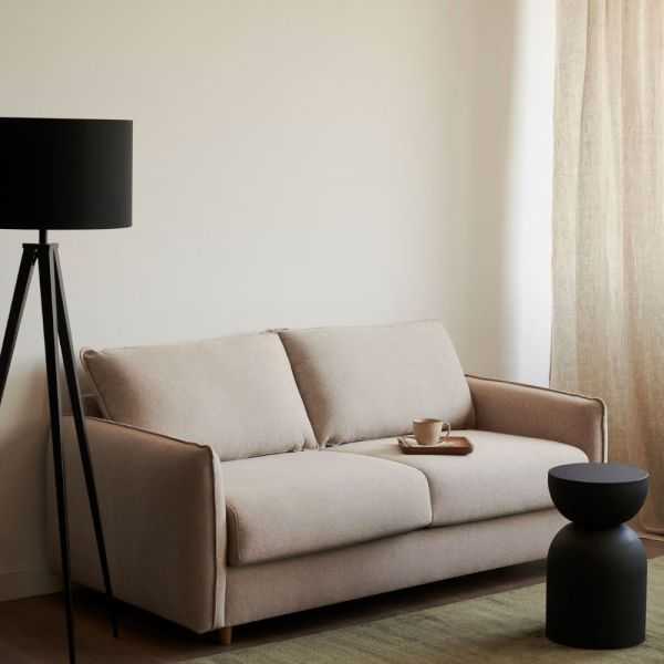 CANAPE-LIT CARLOTA 2 PLACES 140CM CHENILLE BEIGE
