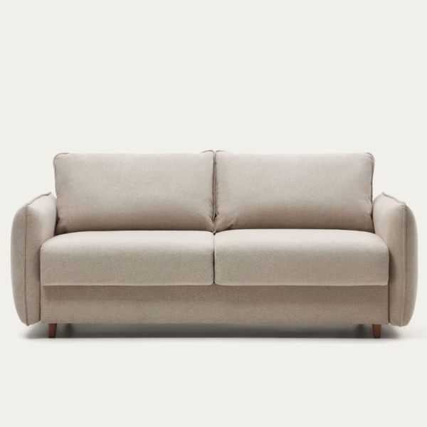 CANAPE-LIT CARLOTA 2 PLACES 140CM CHENILLE BEIGE