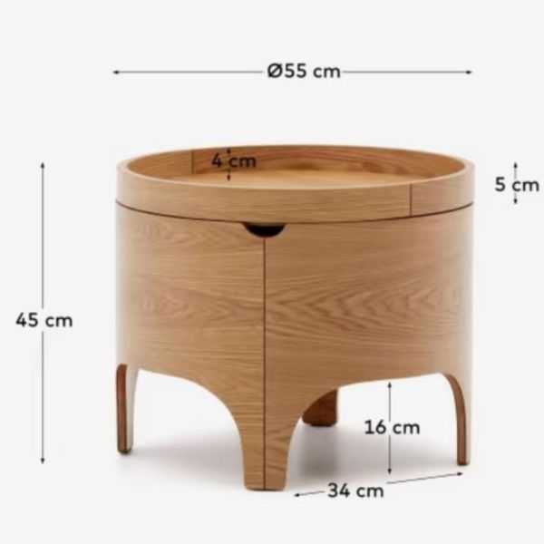 TABLE DE CHEVET OCTAVIA 55 CM CONTREPLAQUE DE FRENE