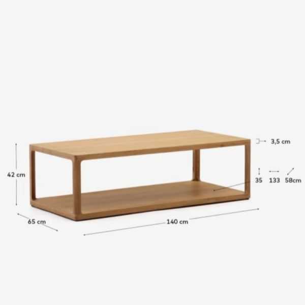 TABLE BASSE MAYMAI 140 X70 CM CHENE MASSIF
