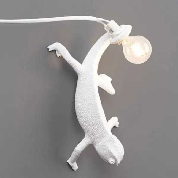 LAMPE MURALE CHAMELEON AVEC USB RESINE BLANC