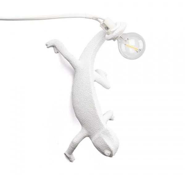CHAMELEON WALL LAMP WITH USB WHITE RESIN