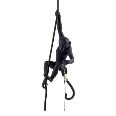 MONKEY HANGING LAMP WITH BLACK RESIN ROPE
