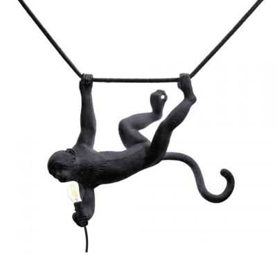 LAMPE A SUSPENSION SINGE AVEC CORDE RESINE NOIR