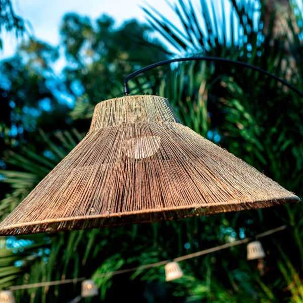 LÂMPADA DE PÉ SEM FIO DE 230 CM EM FIBRA NATURAL