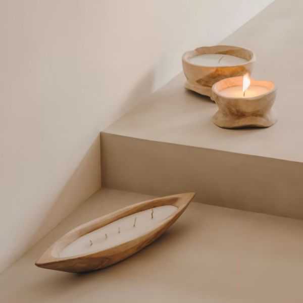 BOUGIE MAELIA 20CM EN BOIS NATUREL