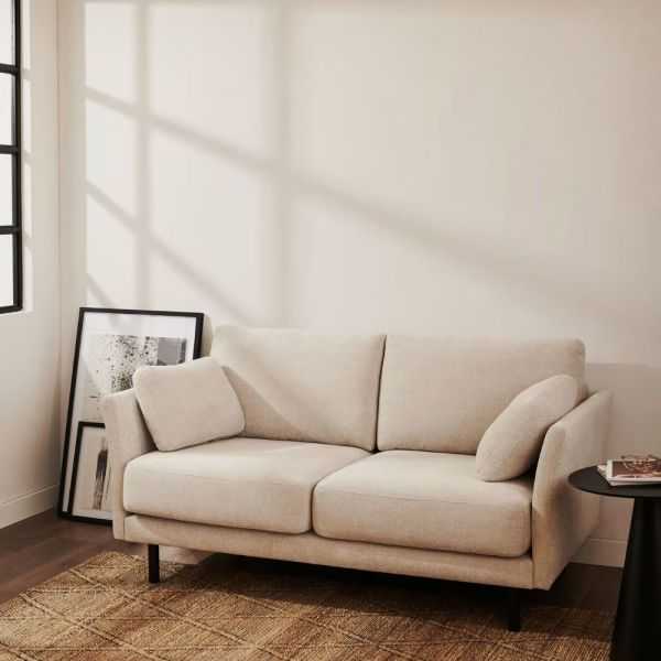 CANAPE GILMA 2 PLACES 170 CM CHENILLE PIEDS NOIR