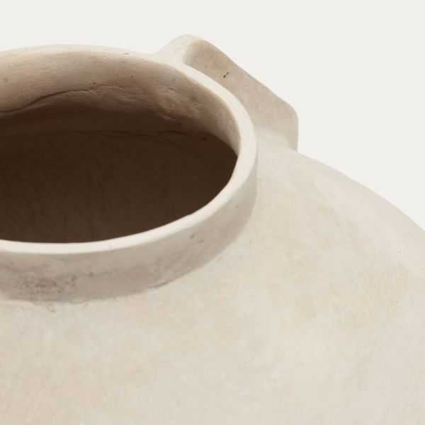 VASE MEJA PAPIER MACHE BEIGE