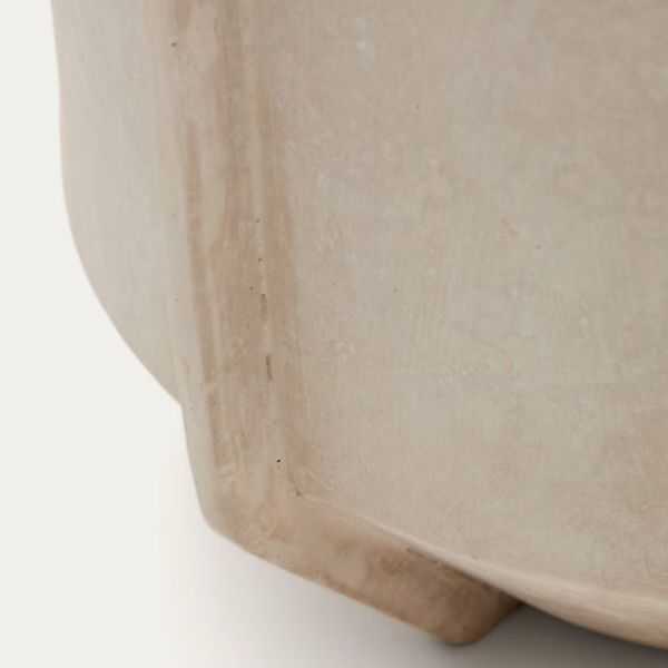 VASE MEJA PAPIER MACHE BEIGE