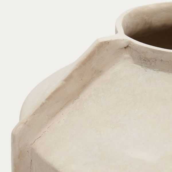VASE MEJA PAPIER MACHE BEIGE