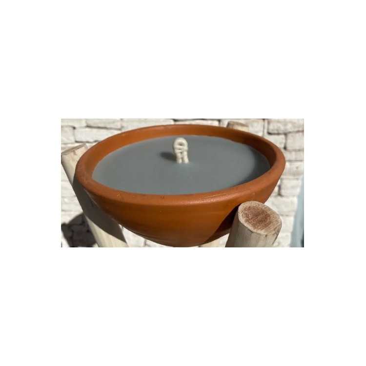 RECHARGE BOUGIE TORCHE BOIS POT TERRE-CUITE + BOUGIE
