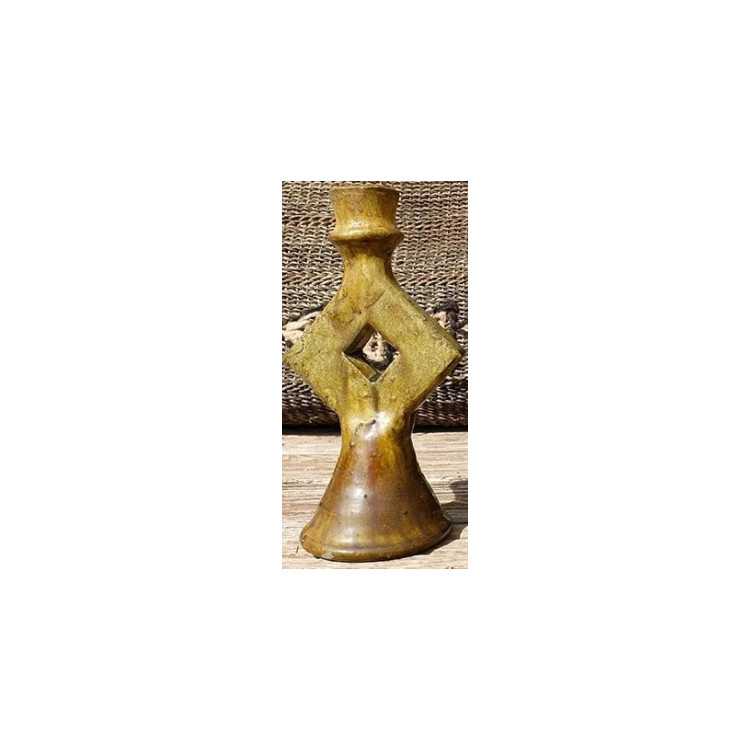 TAMEGROUTE TRIANGLE CANDLE HOLDER OLIVE GREEN