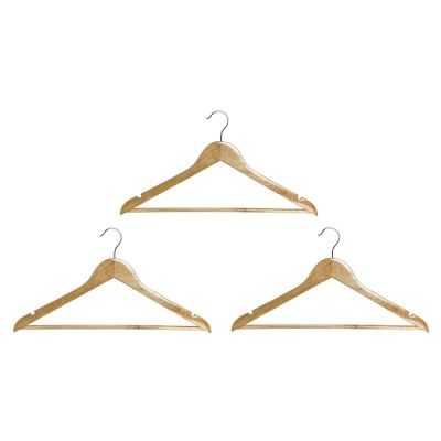 ENSEMBLE DE 3 CINTRES 45X1,3X22 CM BOIS 2