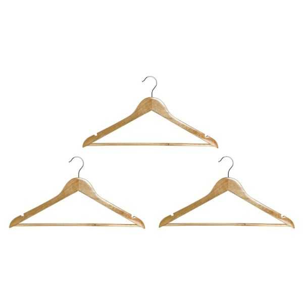 ENSEMBLE DE 3 CINTRES 45X1,3X22 CM BOIS