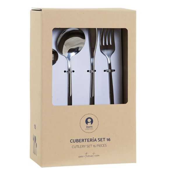 COUVERTS SET 16 INOX 3X1,5X13 3MM CHROME ARGENTÉ