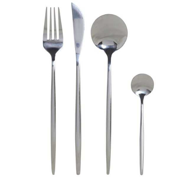 COUVERTS SET 16 INOX 3X1,5X13 3MM CHROME ARGENTÉ