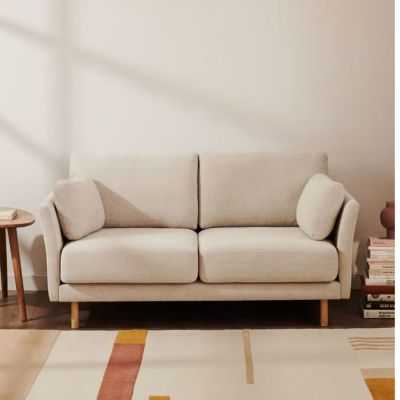 CANAPE GILMA 2 PLACES 170 CMCHENILLE PERLE AVCE PIEDS FINITION NATU 2