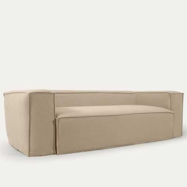 CANAPE DEHOUSSABLE BLOK 3 PLACES240 CM EN LIN BEIGE