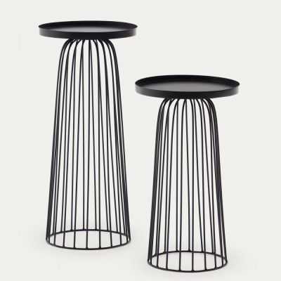 TABLES D'APPOINT DILVAMETAL NOIR MAT X2