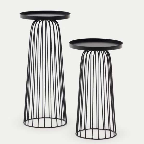 TABLES D'APPOINT DILVAMETAL NOIR MAT X2