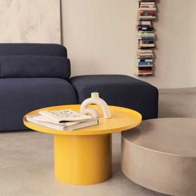 TABLE BASSE FLEKSA DIAM72 CM METAL JAUNE 2