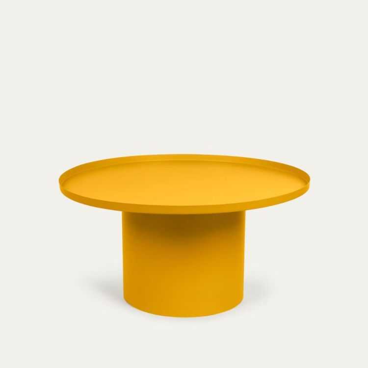 TABLE BASSE FLEKSA DIAM72 CM METAL JAUNE