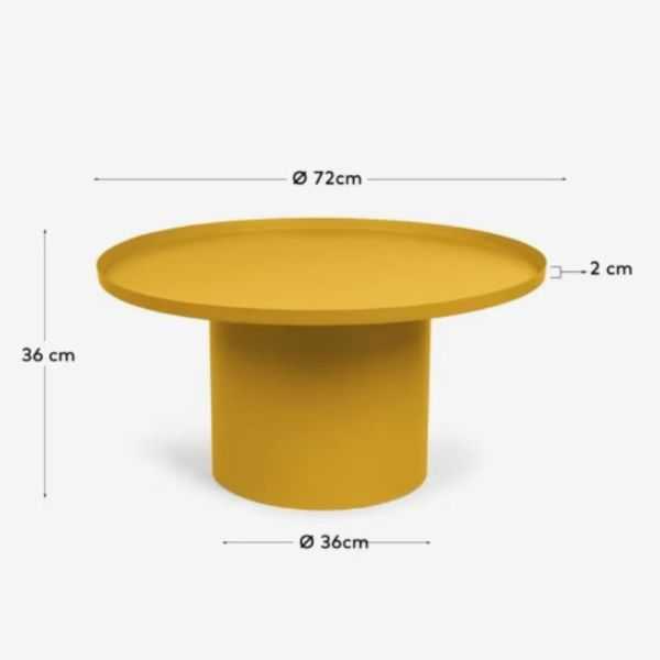 TABLE BASSE FLEKSA DIAM72 CM METAL JAUNE